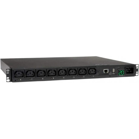 PDU Tripp-Lite Monofásico 3.7kW 208V 230V Plataforma LX 8 Tomas C13 C20 L6-20P 1U PDUMH20HVNET