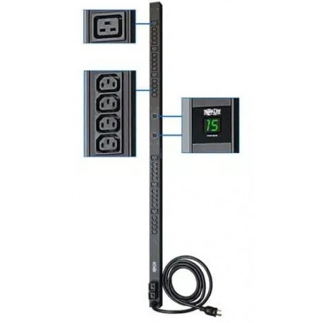 PDU Tripp-Lite Monofásico 5.5kW 208/230V 6-C19 & 24-C13 L6-30P 0U Vertical PDUMV30HV